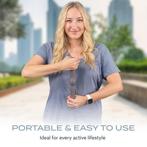 PT Pro Tennis Elbow Trainer For Physical Therapy, Textured Grip, Elbow Pain Relief, Resistance Bar For Tendonitis And Golfer's Elbow, Improve Grip Strength, Pickleball Elbow And Golfer's Elbow, Gray