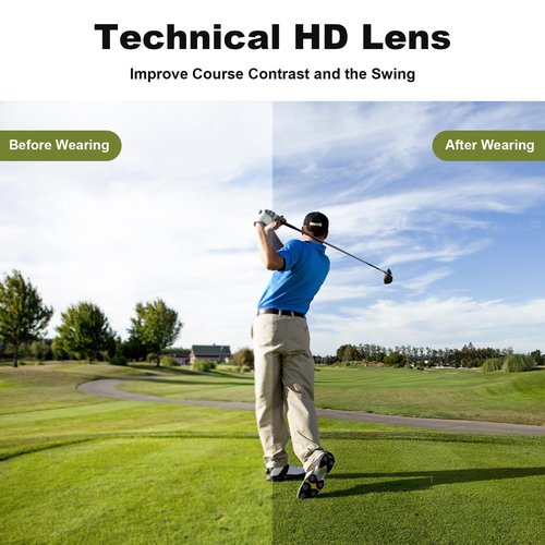 Karsaer Verde Golf Wrap Semi-Rimless Ball Finder Sunglasses for Men Women,Ideal for Golfing,Running,Cycling,Pickleball,with UV402 Protection Shades
