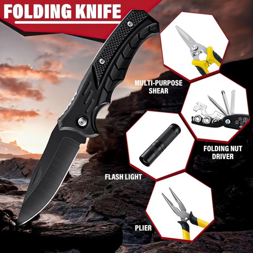 Golden Bird Survival Shovel Set - Multi-Tool Folding Camping Shovel with Carrying Case for Outdoor, 30 Inch Lengthened Handle Tactical Shovels, Off-Road, Gardening, Beach, Sand & Snow, Car Emergency