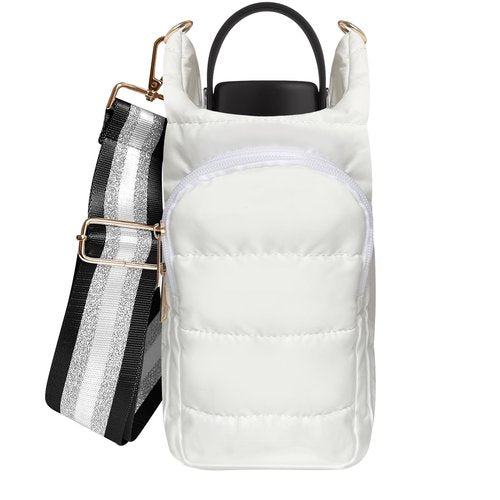 HYPINZI Water Bottle Holder with Strap Quilted Crossbody HydroBag Stylish Puffer Waterbottle Purses Water Bottle Sling Bag Water Bottle Accessories for Gifts Outdoor Travel Walking Hiking Camping