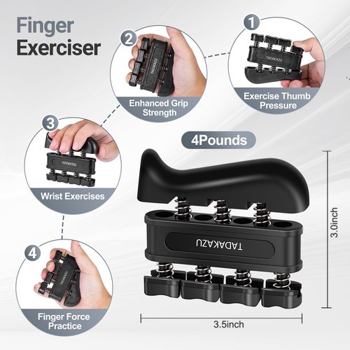 Grip Strength Trainer Kits (5 Pack), Forearm Strengthener with Adjustable Resistance, Grip Strength Tester, Finger Strengthener, Hand Gripper Strengthener for Muscle Building Injury Recover