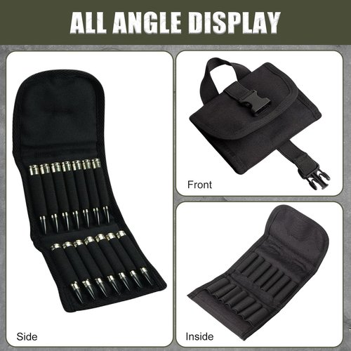 Tactical Ammo Pouch for Bullets Foldable Ammo Carrier with 14 Cartridge Holders Magazine Pouch for Hunting Ammunition Carrier Bag for Shooting Range