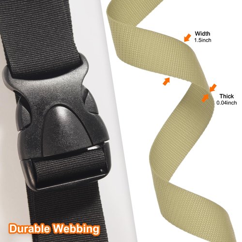 M METERXITY Polypropylene Webbing, 10 Yards 1.5 Inch Durable Poly Strapping Poly Webbing Strapping for Indoor/Outdoor DIY Gear Repair/DIY Crafting/Furniture/ [Light Khaki]