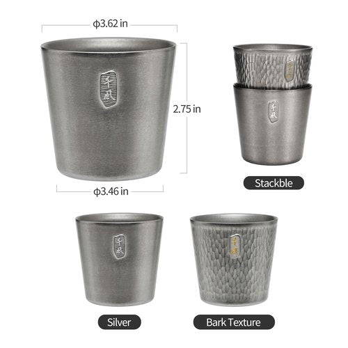 Thous Winds Titanium Camping Mug, Double Wall 300ml/10 oz Outdoor Cup, Anti-scald Camping Coffee Water Mug for Outdoor Hiking Backpacking