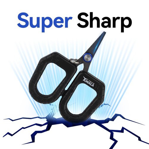 Fishing Scissors for Braided Line Fishing Line Cutter with Serrated Blades,Braid Mono & Fluorocarbon Scissors for Saltwater Fishing Gear with Coiled Lanyard