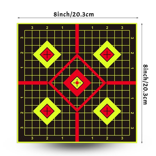 LikeLety 25 Pack 8x8 Inch Splatter Adhesive Targets Stickers for Outdoor Indoor Shooting Practice