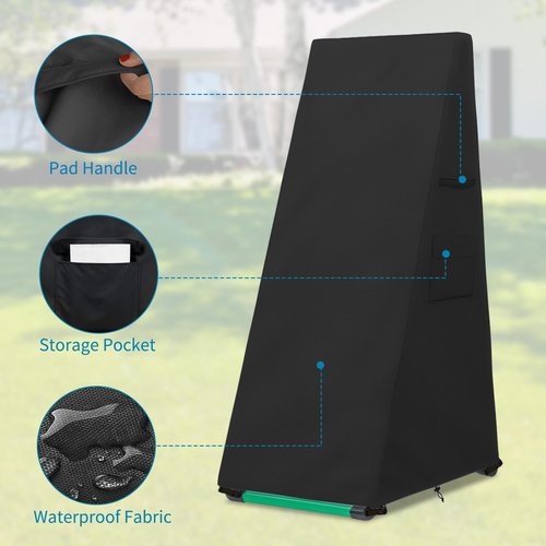 Roasivi Outdoor Axe Throwing Target Game Set Cover for Backyard Waterproof Steel Frame Axe Throw Target Protective Cover 25"L x 33"W x 58"H Black