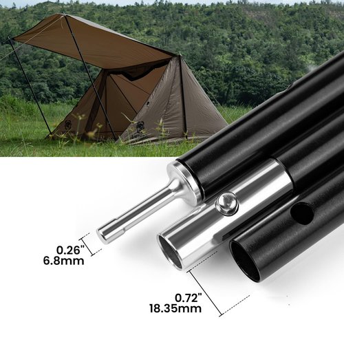 ONETIGRIS Upgraded Tent Poles – Set of 2 Adjustable Telescoping Tarp Poles, Aluminum Replacement Poles for Tent, Tarp, Canopy, Awning, Shelter, Heavy Duty Aluminum Alloy Camping Poles