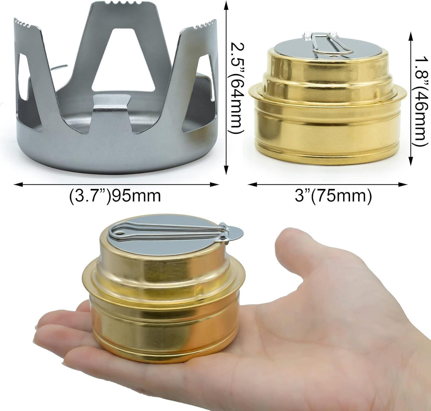 Outdoor Mini Portable Alcohol Stove Burner for Backpacking Hiking Camping Survival - Gray