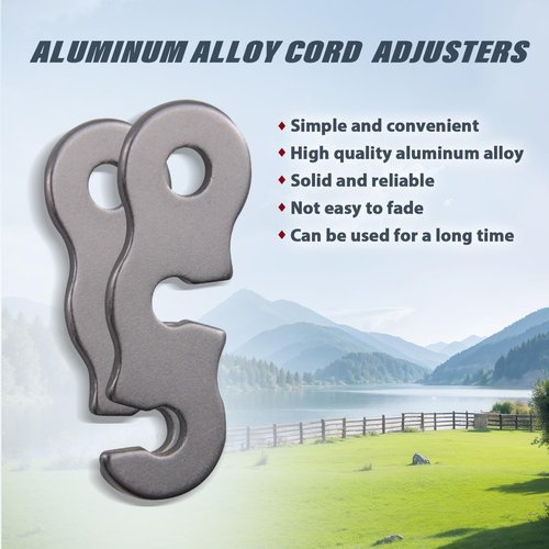 Paracordland-10pcs Aluminum Alloy Camping Tent Guyline Cord Adjuster Tent Wind Buckles Tent Rope Tensioners Paracord Tensioner for Camping Hiking Backpacking Outdoor Activity