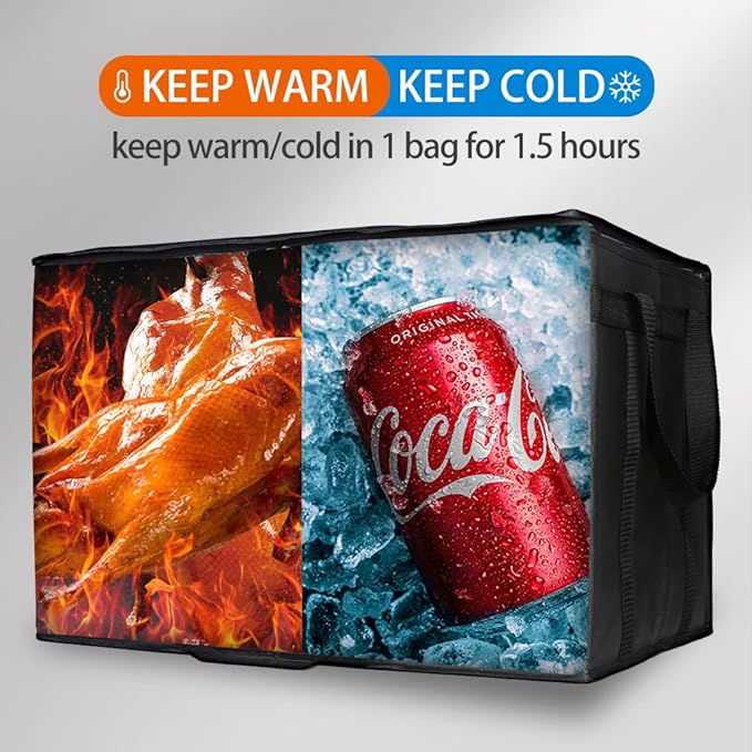 Insulated Reusable Grocery Shopping Bags, 4 Packs