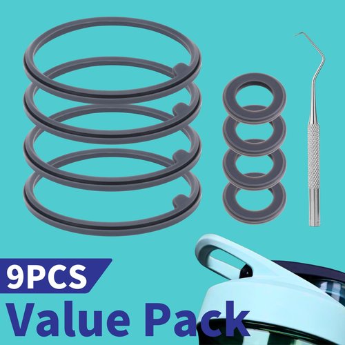 9PCS Shaker Bottle Gasket Replacement for BlenderBottle Strada Shaker Cup Stainless Steel Water Bottle，Wire Whisk Bottle Gasket，Compatible with Blender Bottle Strada Protein Shaker Bottle（Flip lid）