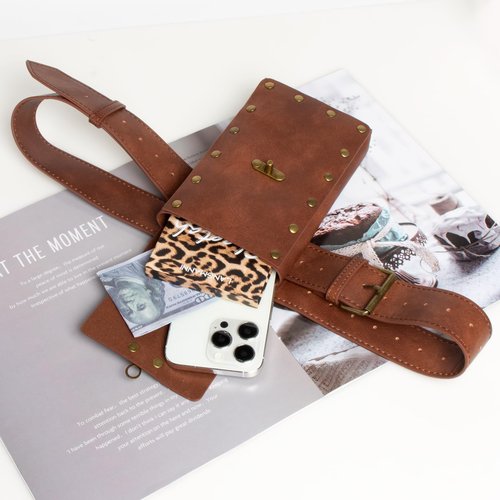 Belt Pouch Waist Bag Fanny Pack Steampunk Phone Holder Casual Medieval Renaissance Cosplay Costume Accessories (1Classic-Brown)