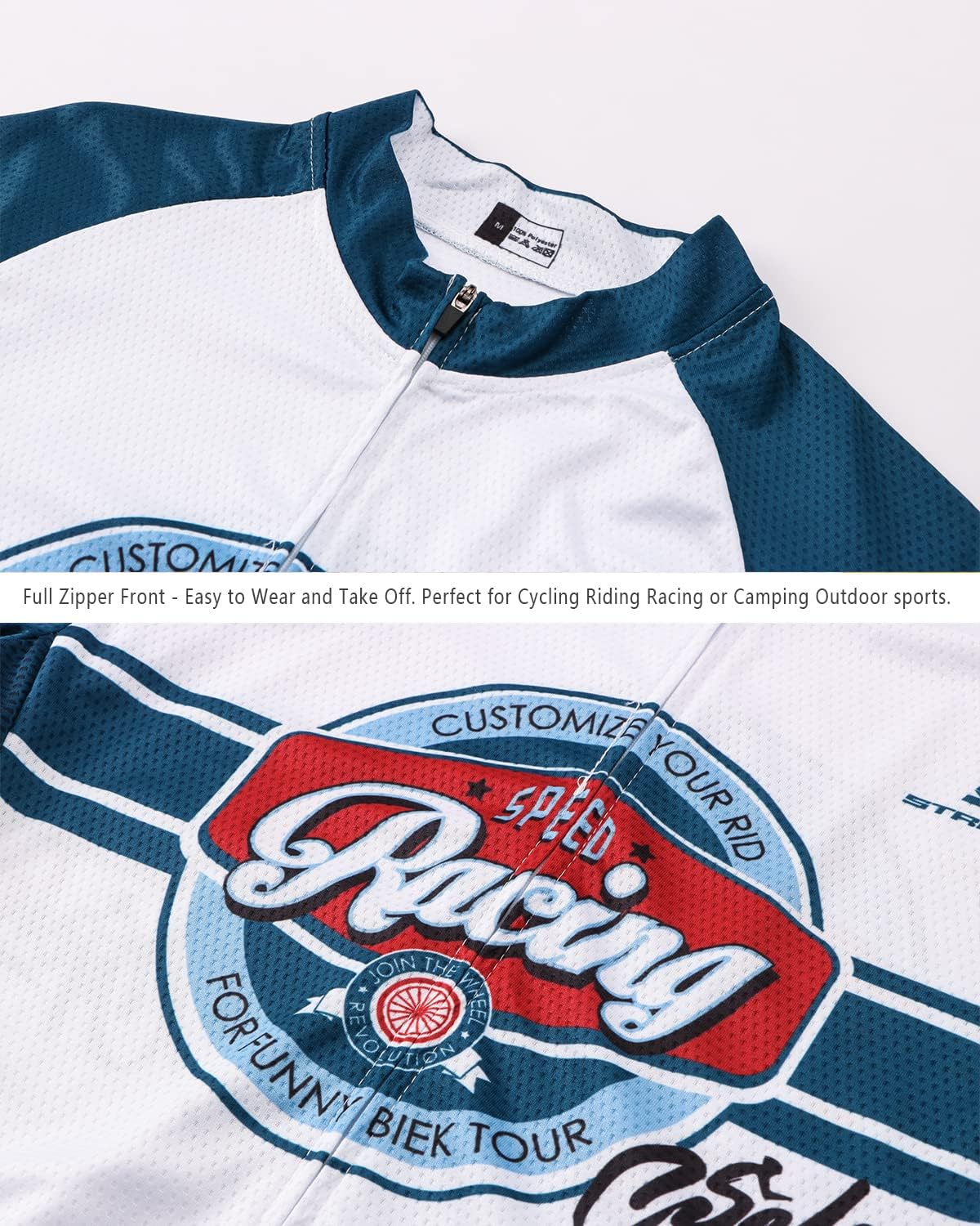 Strgao Men's Cycling Jersey Bike Short Sleeve Shirt