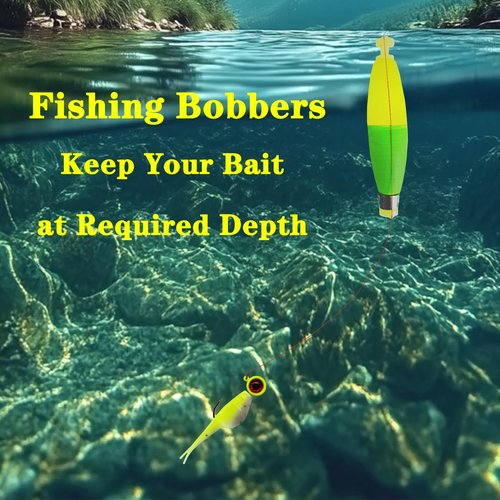 Bombite Weighted Bobbers for Fishing Floats Cigar Shape EVA Foam Snap-on Fishing Bobbers for Crappie Bluegill Panfish Trout Catfish Bass 10 Packs 2.5in