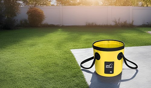 BANCHELLE Collapsible Bucket Water Container Portable Folding Camp Wash Basin for Outdoor Traveling Hiking Fishing Car Washing Gardening Camping (20L Black and 20L Yellow), Total 2 PCS