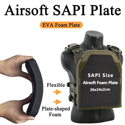 Hehyxade Tactical Foam SAPI Plates 2Pcs, Lightweight Inner Liner Foam Plates Sturdy Dummy Plates Absorb Impact EVA Pads Fit for Tactical Vest Plate Carrier
