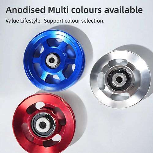 Gueiddi Aluminum GYM Pulley Wheel, Universal Aluminum Alloy Bearing Pulley Wheel for Cable Machine Gym Equipment Part Garage Door (Red 88-90mm)