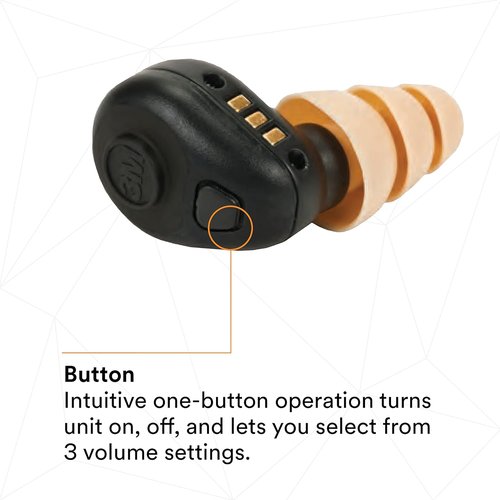 3M PELTOR TEP-200 Tactical Ear Plug Kit, NRR 23dB, Rechargeable, Noise Reduction, Construction, Law Enforcement