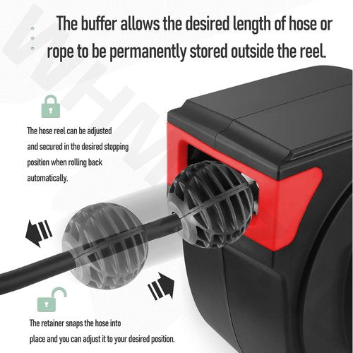 16mm Hole Ball Stopper for 3/8" ID Spring Driven Air Hose Reel - Prevents Tangling and Damage, Adjustable Hose Bumper, Fits Auto Rewind Retractable Hose Reel Need to Screw Tightl