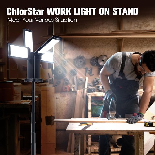 Portable Work Lights with Stand, Camping Light Tripod Stand, 270° Adjustable White/Warm/Nature White Work Lights On Stand, Telescopic Camping Lantern, Outdoor Work Lights for Hiking,Home Emergency