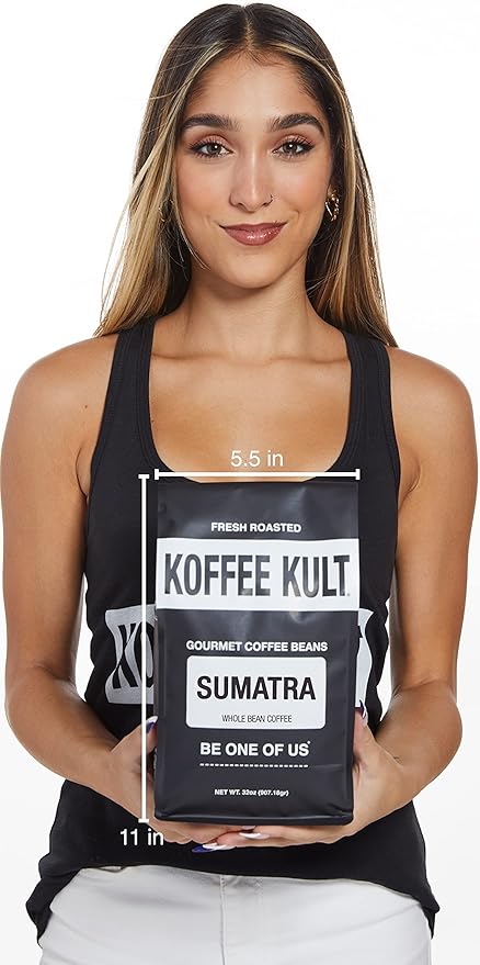 Koffee Kult Sumatra Coffee Beans Dark Roast - Indonesian Fresh Roasted Coffee Beans (Whole Bean, 32oz)