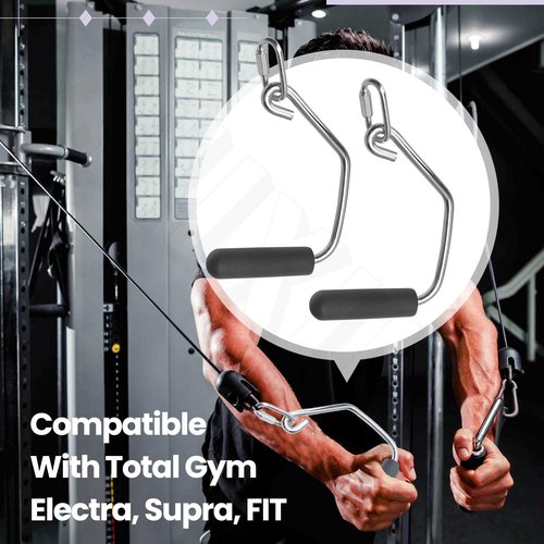 ZHIXING Open Ended Chrome Grip Handles for Tot-al Gym Home Workout Machines 2000, 2200, 2500, 3000, 3000XL, XL, XLS - Total Gym Accessories Compatible with Supra, Electra, FIT, Black