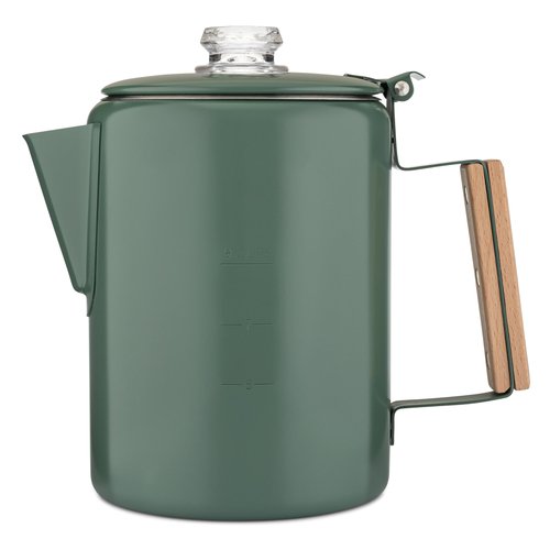 COLETTI Bozeman Camping Coffee Pot — Camping Coffee Makers, Coffee Percolator – America's Sleekest Percolator – NO Aluminum or Plastic (Camp Green)