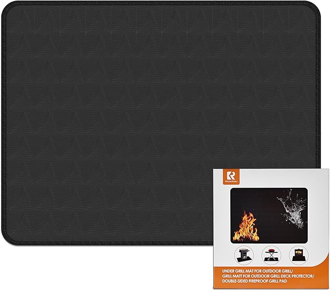 Cook's Aid Large Under Grill Mat for Outdoor Grill,0.35" Thick Double-Sided Fireproof Grill Pad,Indoor Fireplace/Fire Pit Mat,Oil-Proof Waterproof BBQ Protector for Decks and Patios (38"x40")
