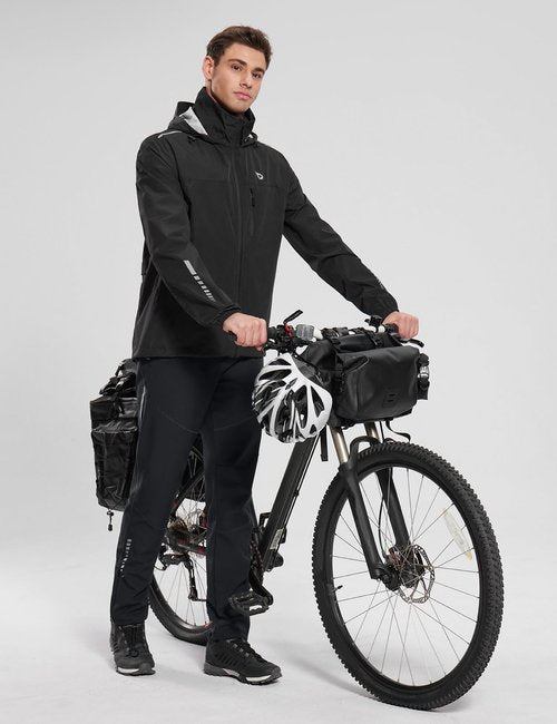 baleaf Men's Winter Cycling Running Pant Water Resistant Fleece Mountain Bike Pants Cold Weather Gear Windproof Black L