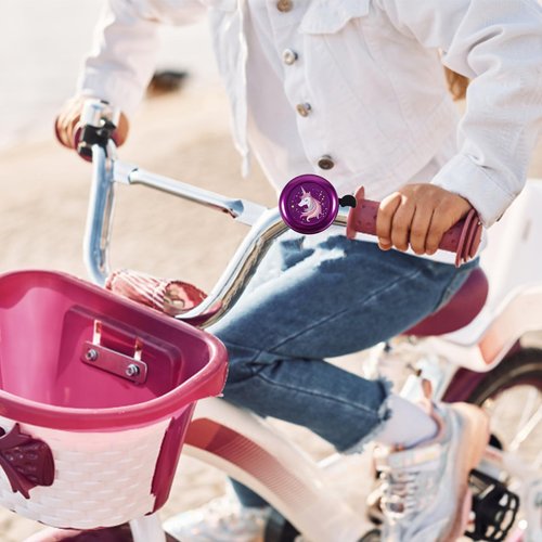 Unicorn Bike Bell for Girls, Purple Pink Bike Bell for Bicycle Scooter Bike Accessory(Purple)