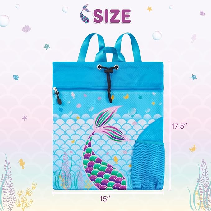 WAWSAM Gym Drawstring Backpack String Bag - 15” x 17” Sports Gym Bag for Kids Waterproof Swimming Beach Shopping Yoga Bag