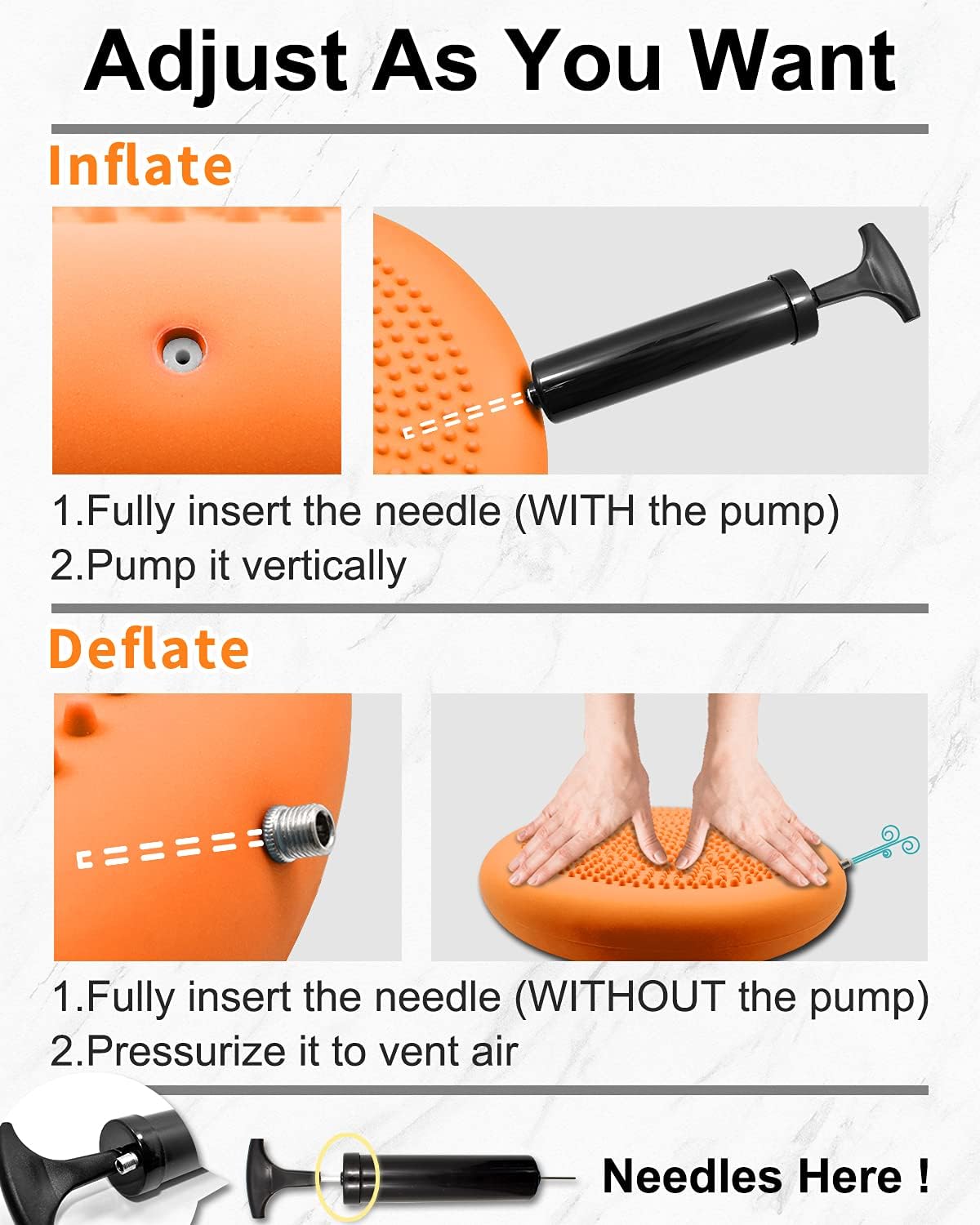 Tumaz Wobble Cushion - Wiggle Seat to Improve Sitting Posture & Stay Focused for Sensory Kids, Balance Disc to Core Strength & Flexible Seating [Extra Thick Balance Board, Pump Included Wobble Board]