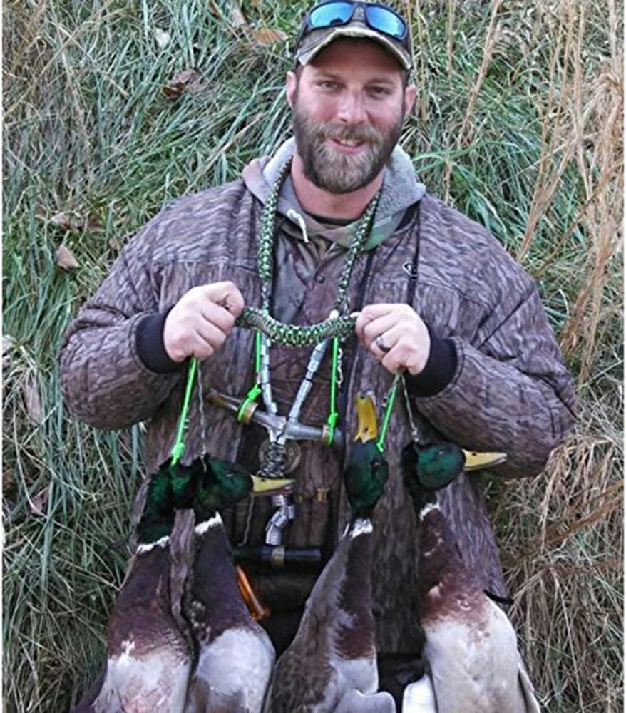 PSKOOK Duck Call Lanyard Paracord Hunting Goose Calls 12/16/20 Adjustable Loops Outdoor Predator Gear for Pheasant Waterfowl Hand Braided Necklace