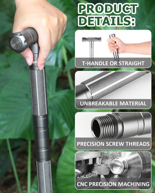 aiGear Tactical Walking Stick - Upgraded Survival Hiking Stick with Outdoor Multi-Tool Gear Trekking Poles for Outdoor Adventures, Trekking, Survival Hiking Tactical Tool