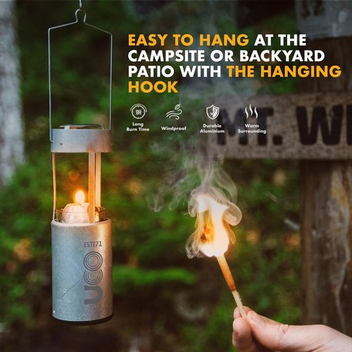 UCO Original Candle Lantern Value Pack with 3 Candles and Storage Bag, Original Size, Aluminum