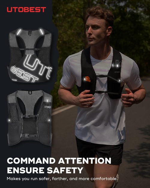 UTOBEST Running Vest for Women Men, Ultra-Light Minimalist Hydration Breathable Reflective Running Gear for Trail Hiking Jogging SM Vest Only
