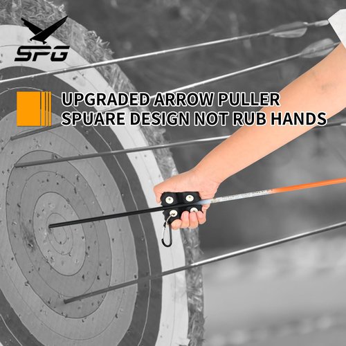 SPG Arrow Puller Archery with Metal Belt Clip, Square Shape Archery Arrow Puller Gripper Target Remover Tool for Target Practice (1 Pack RED)