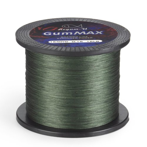GumMAX 8X Stealth Braided Fishing Line 545 Yards / 80 LB Abrasion Resistant Superline Zero Stretch & Smaller Diameter Confuse & Catch Big Fish Better in Saltwater & Freshwater (Blackish Green)