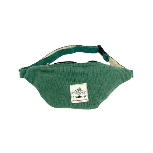 TruHemp Hemp Fanny Pack, Green – Adjustable Strap Multi-Pocket Waist Bag for Travel, Festivals, and Hiking