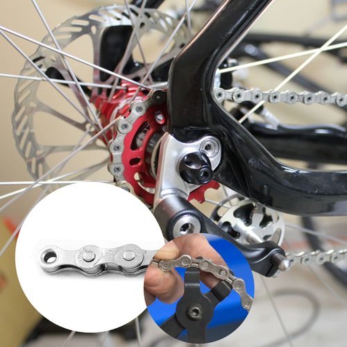 Waziaqoc 6/7/8 Speed Bike Chain 1/2 x 3/32 Inch 116 Links, Mountain Bike Chain, Metal Bicycle Chain, Silver