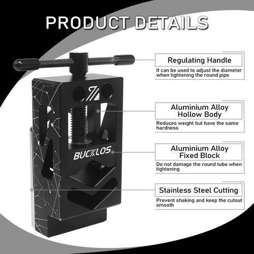 BUCKLOS Bicycle Saw Guide Fit Road Mountain Bike Fork Steerer Handlebar Seat Post, Cycling Repair Parts Bicycle Saw Guide for Carbon Fiber Aluminium Alloy Tubes Cutting Adjustable