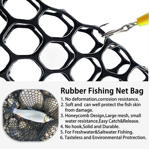 SEASPRO Telescoping Metal Lock Fishing Net Blue Aluminum Alloy Rubber Fish Net - Adjustable Length Lightweight Foldable Large Fishing Net with Handle Collapsible Extendable Fishing Accessories