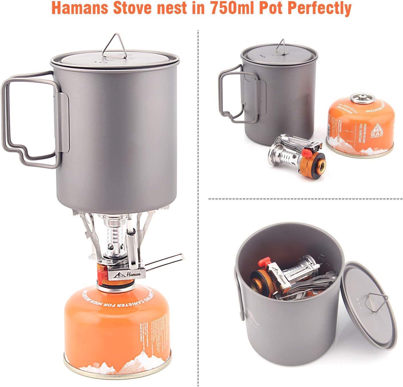 Ultralight Portable Outdoor Backpacking Stove Camping Stoves Gas Stoves with Piezo Ignition (Only Stove)