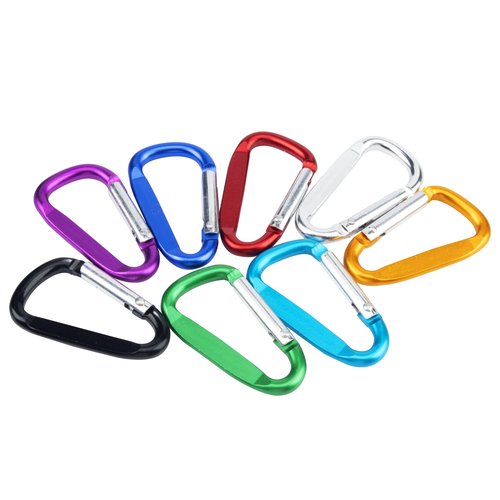 SWATOM Aluminum D-Shape Carabiner Clip 1.8/2.2/2.6/3 Inches Spring Snap Hook Keyring Carabiners for Camping Traveling Hiking Keychains Outdoor Accessories (10P/20P) (1.6 inch Random 10P)