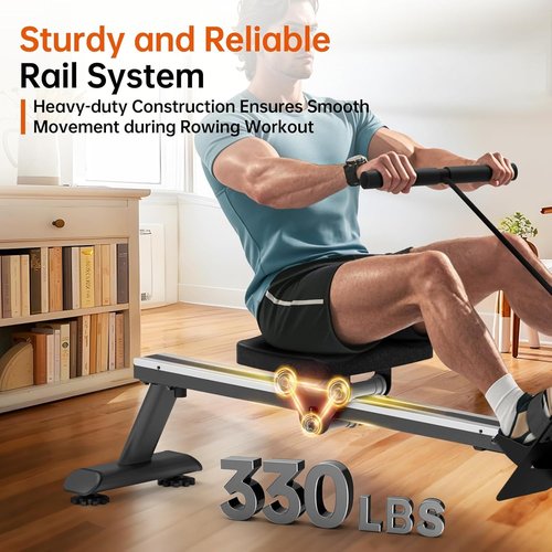 YAMO Rowing Machines for Home, Water Rowing Machine for Immersive Water Rower, Indoor Rowing Machine Large Water Tank & Comfortable Seat, 350lbs Weight Capacity, App Compatible,LCD Monitor