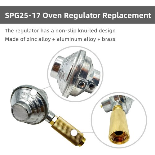 Memiuyelay Oven Regulator Replacement Fit for Camp Chef Deluxe Outdoor Camp Oven Parts Replace SPG25-17 Fit for PZOVEN Coven COVEND Covent Oven 2-Burner Stove Propane Regulator Connector/Adapter