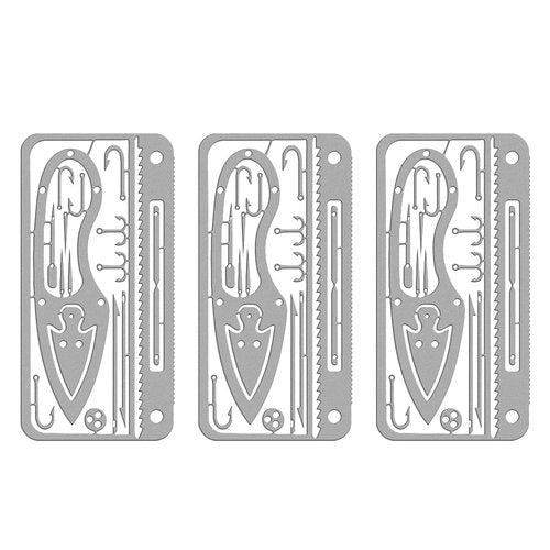 SooGree Survival Cards, Multitool Camping Tool EDC Kit for Outdoor Hiking, Fishing, Hunting, Wilderness Survival, Wallet Emergency Gear(3 PCS)