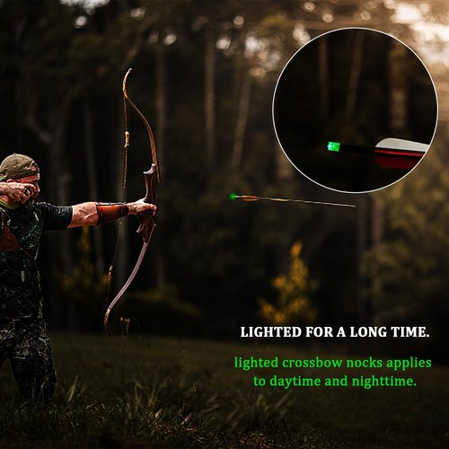 sntxmy 6-Pack Crossbow Lighted Nocks Lights Up Automatically with 4 Sizes (.285/.297/.300/.305”) Bushings.