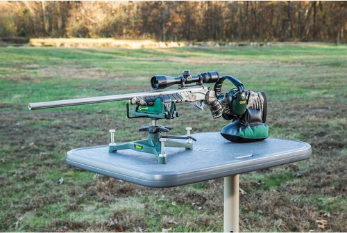 Caldwell Stable Table Lite with Weatherproof Tabletop, Ambidextrous Seat and Fully Collapsible Design for Easy Transport and Outdoor Target Shooting